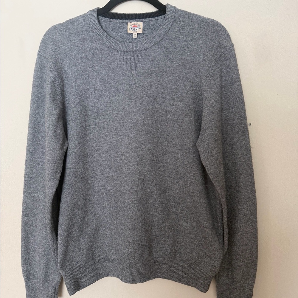 Faherty Gray Crewneck Men's Sweater